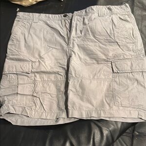 Chaps Gray Cargo Shorts with Utility Design
